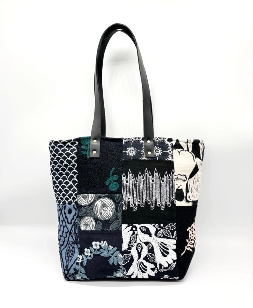 ミナペルホネン、ハンドメイド、パッチワークショルダーバッグ、トートバッグ