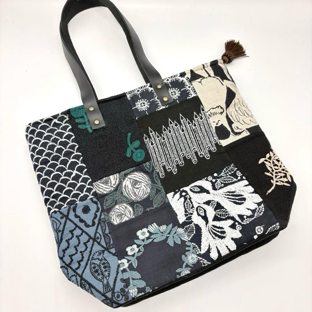 ミナペルホネン、ハンドメイド、パッチワークショルダーバッグ、トートバッグ