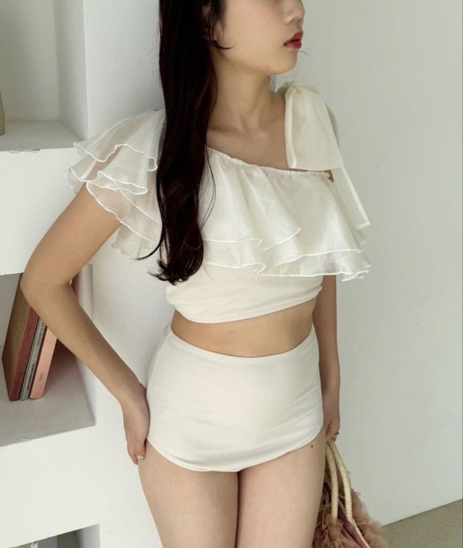 NICE CLAP swimwear/肩リボンワンショルダー/3点セット