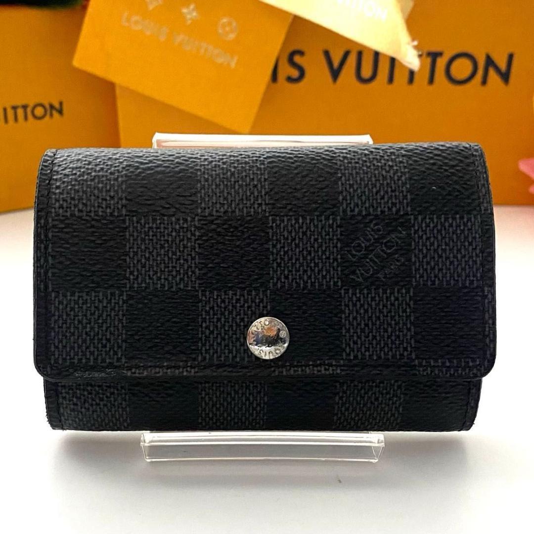 ルイ ヴィトン◎ミュルティクレ6 ダミエ グラフィット　キーケース 黒 ブラック