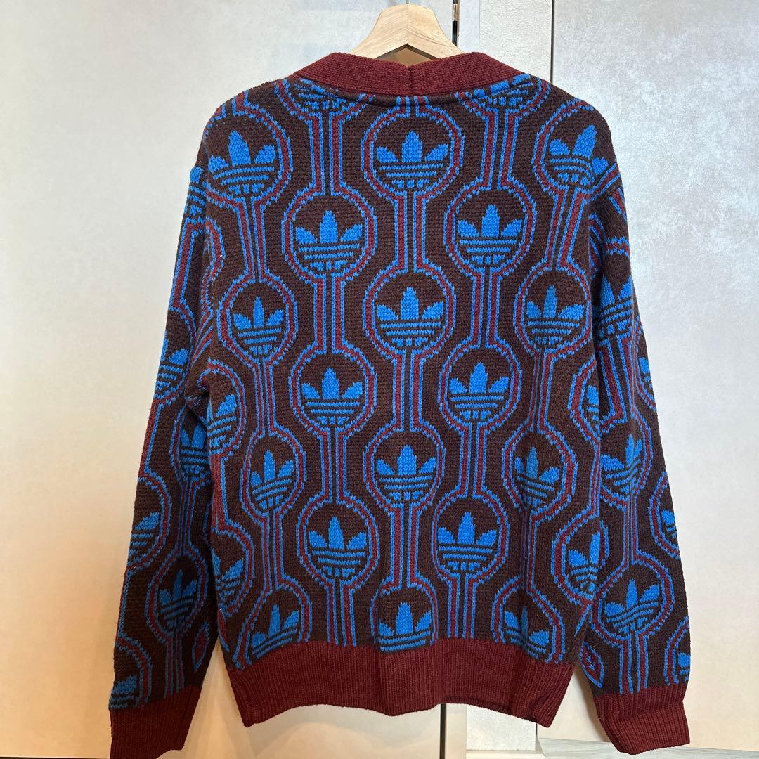 adidas カーディガン XS バーガンディ/ブルー