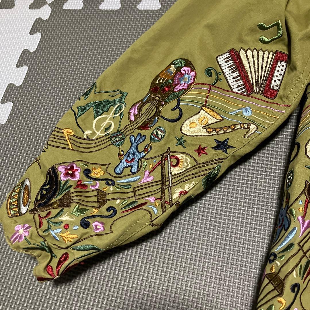 超美品 go slow caravan コードクロスパネル 刺繍 モッズコート