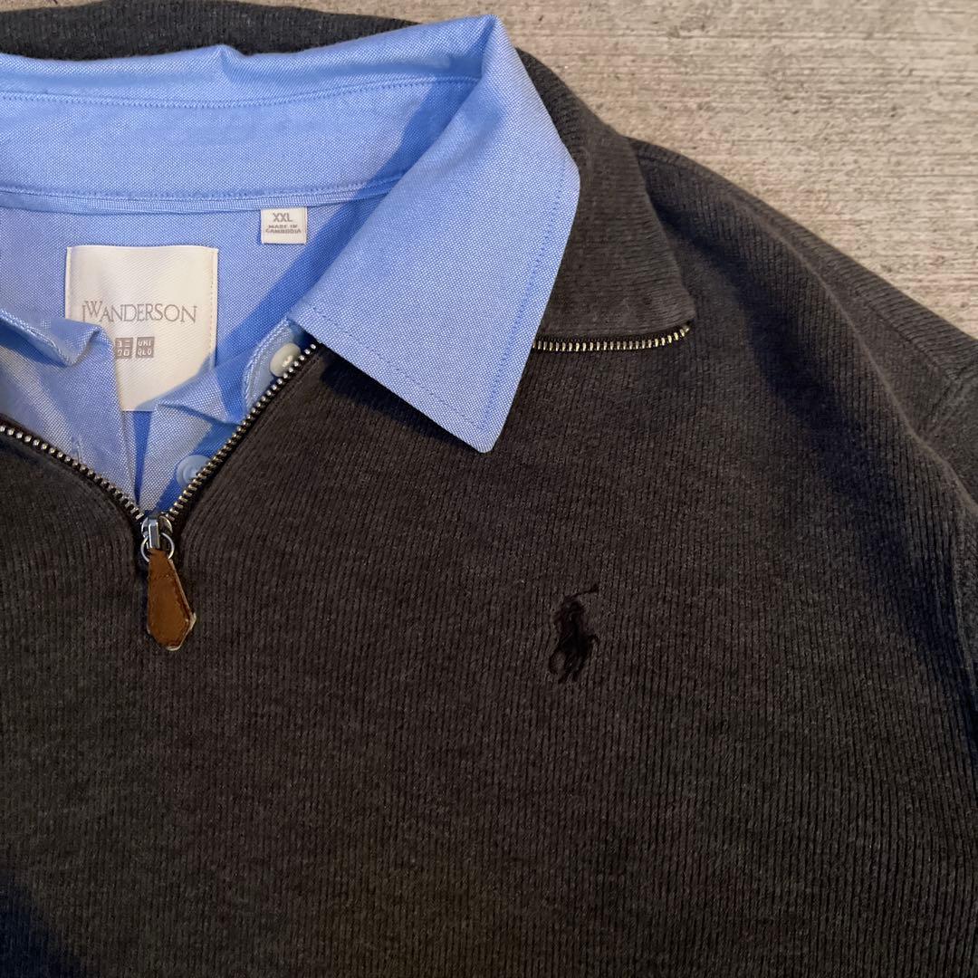 Polo Ralph Lauren ハーフジップ ニット グレー シャツセット