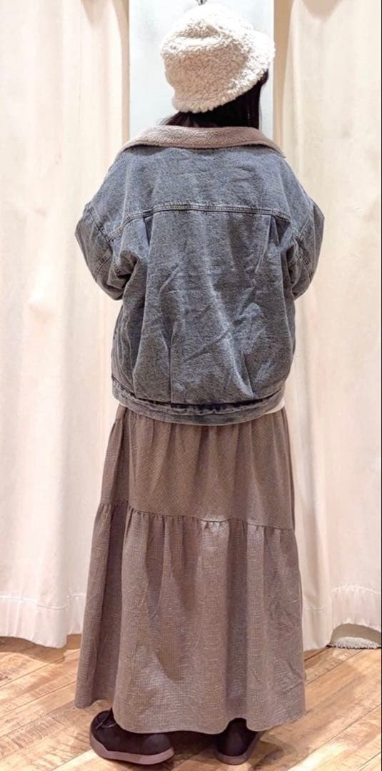 今季　サマンサモスモス　デニムボアジャケット　ブラック　未使用タグ付