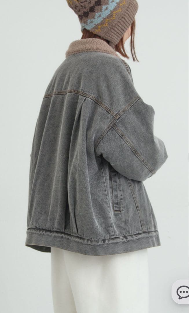 今季　サマンサモスモス　デニムボアジャケット　ブラック　未使用タグ付