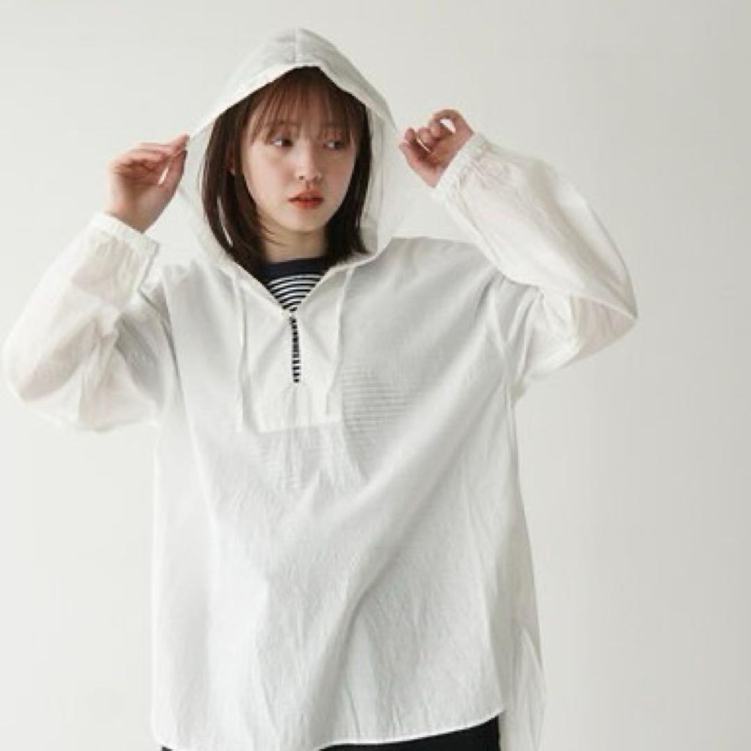 Prit エアリーコットン フードプルオーバーシャツ P81519