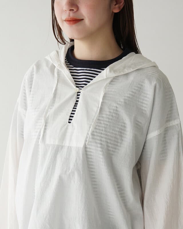 Prit エアリーコットン フードプルオーバーシャツ P81519