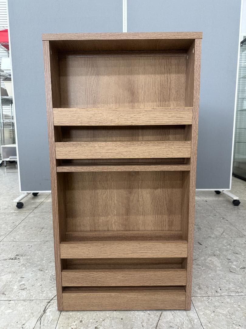 LOWYA 伸縮式キッチンカウンター 食器棚 ブラウン