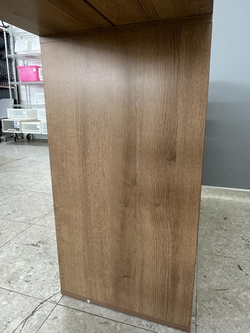 LOWYA 伸縮式キッチンカウンター 食器棚 ブラウン