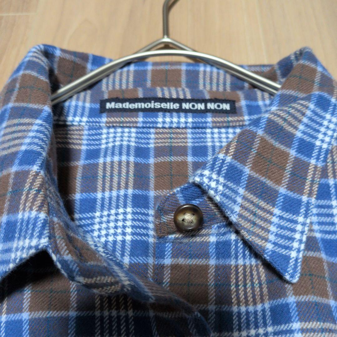 新品タグ付き❗️マドモアゼルノンノン 長袖 チェックネルシャツ　チュニック❣