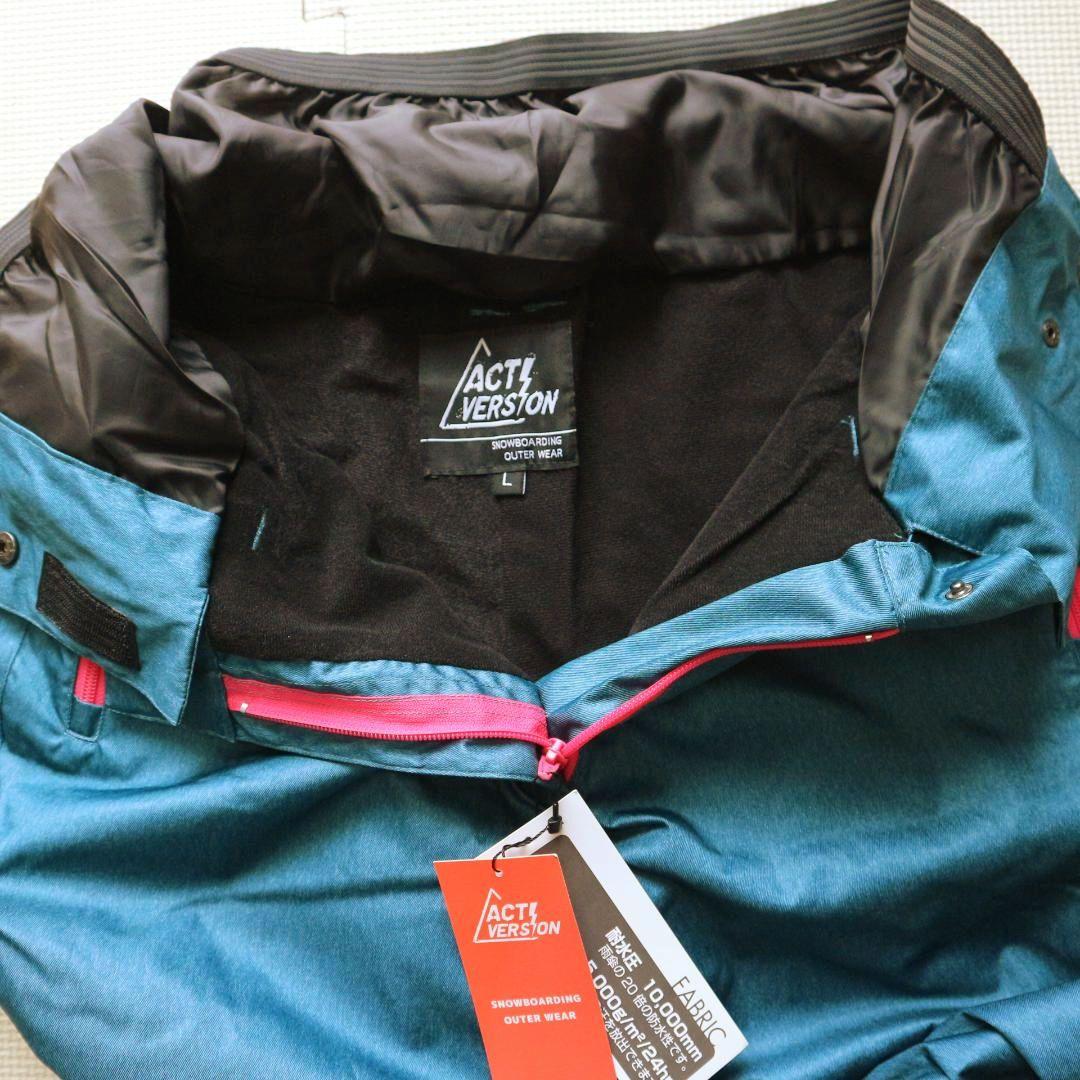 新品 レディースL パスケース付 多収納 スノーボードウェア上下セット スキー