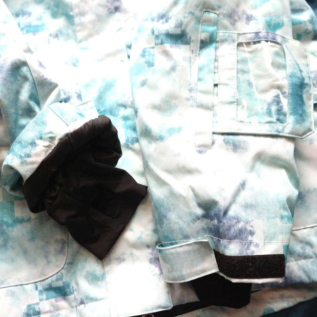 新品 レディースL パスケース付 多収納 スノーボードウェア上下セット スキー