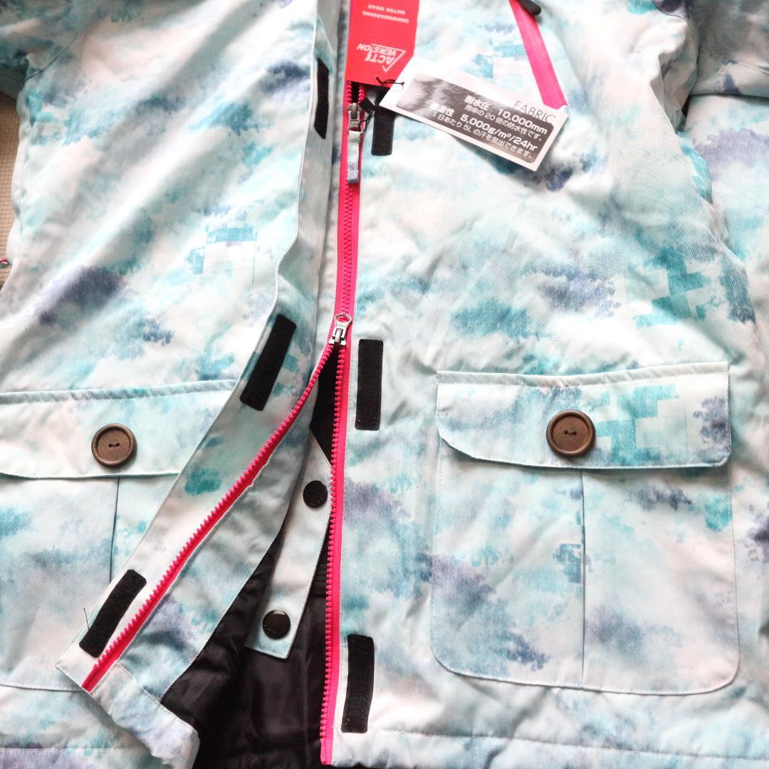 新品 レディースL パスケース付 多収納 スノーボードウェア上下セット スキー