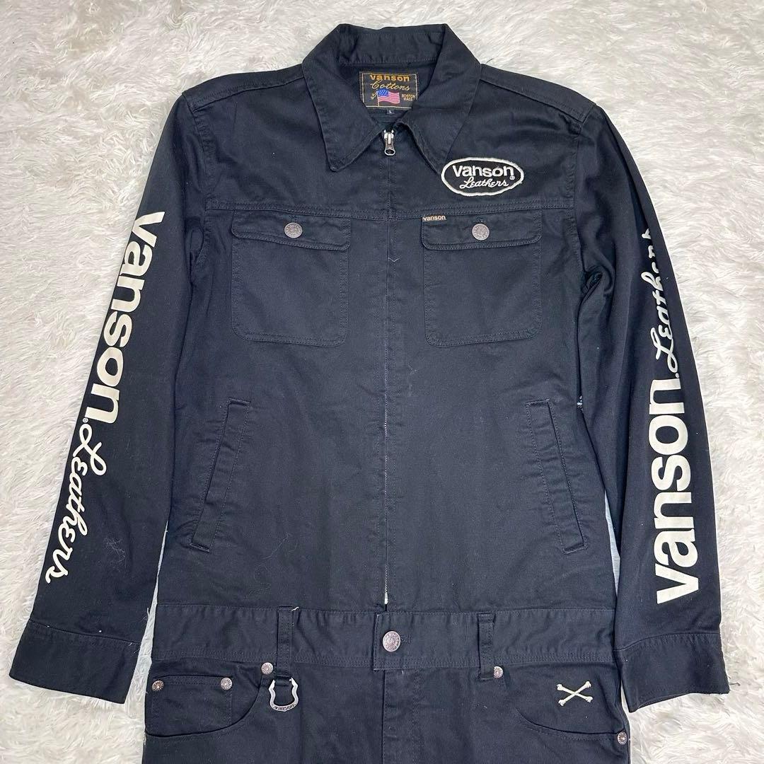【美品】Vanson Leathers ブラックオーバーオール