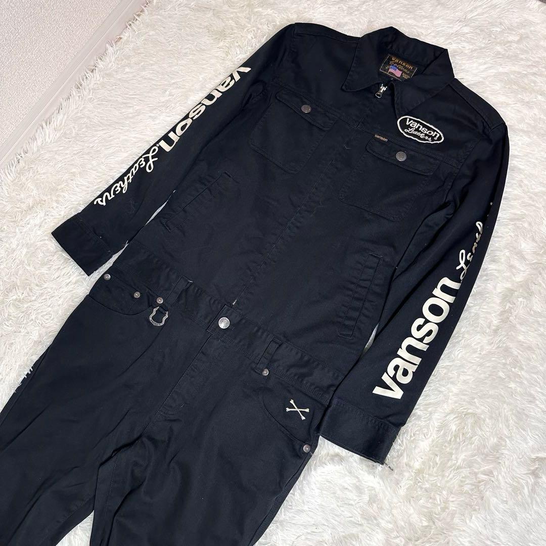【美品】Vanson Leathers ブラックオーバーオール