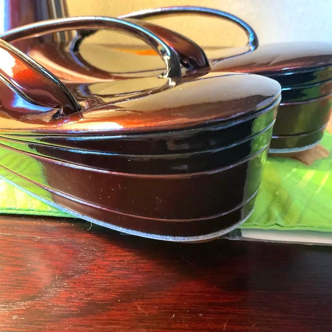 最高級　鳳苑のエナメル仕上げ　臙脂色が上品で美しい　草履バッグセット