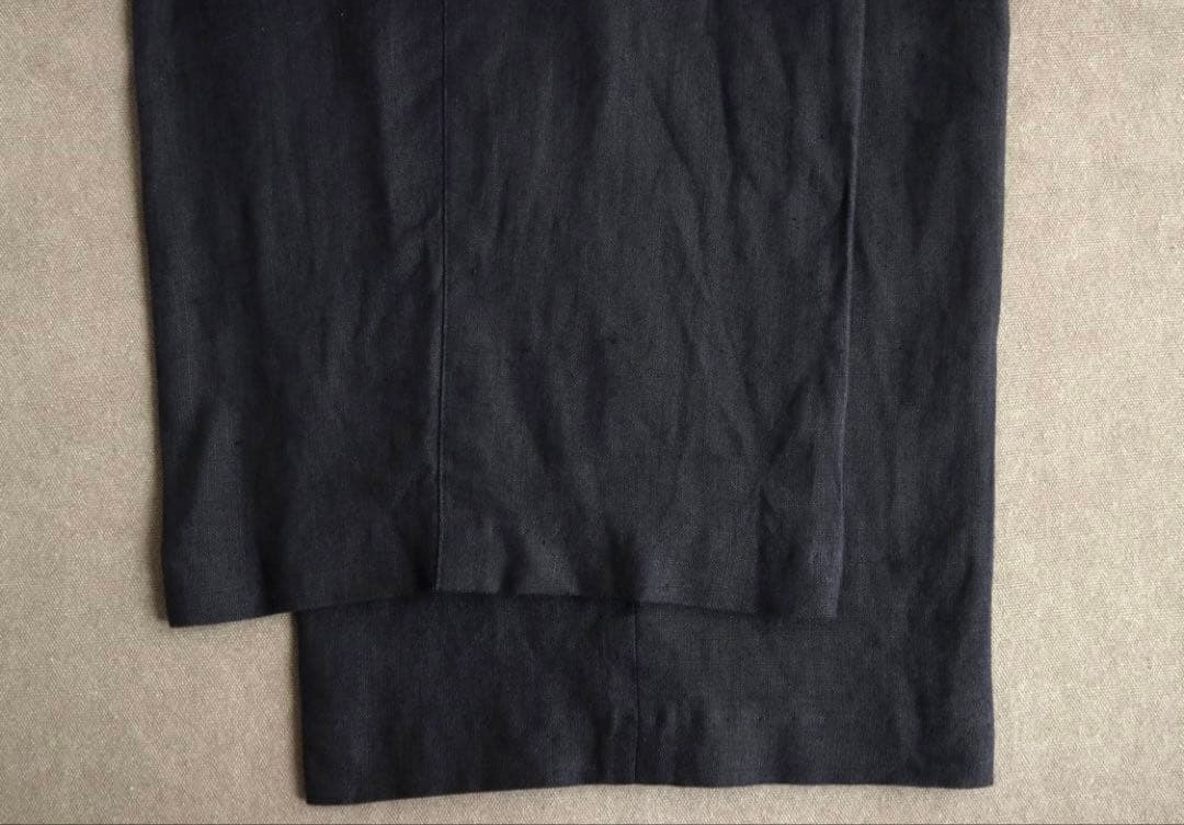 90s DKNY ブラックリネンスラックス 2タック ビンテージ 50s 60s