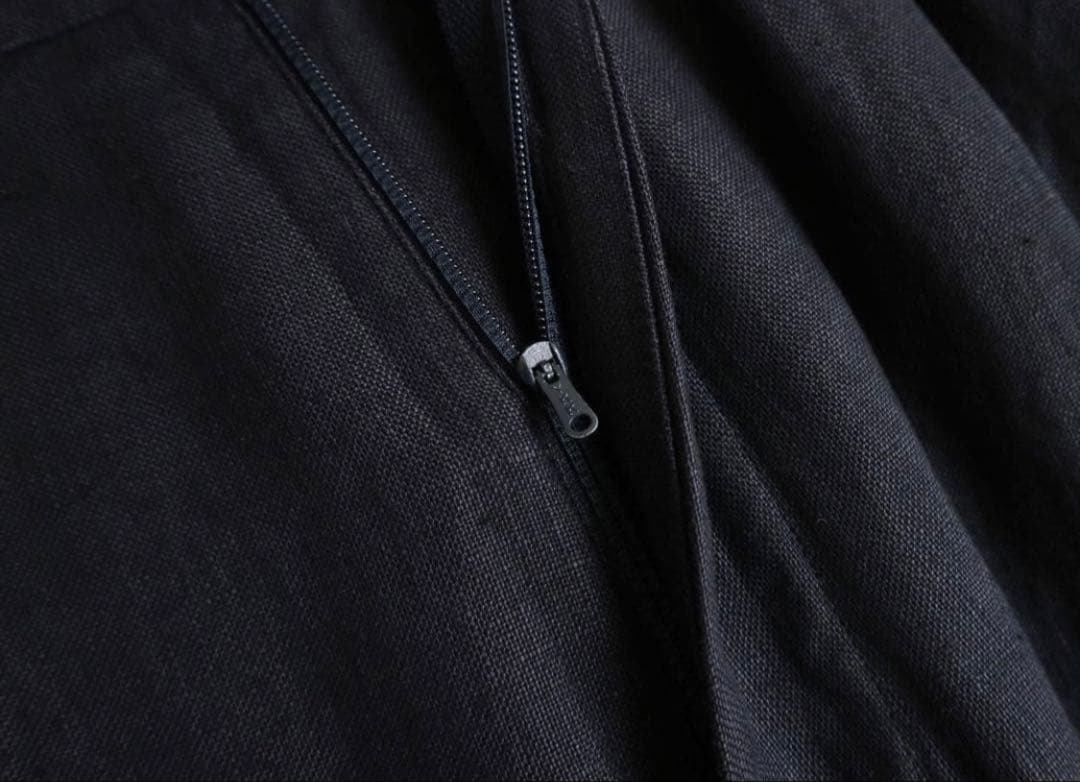 90s DKNY ブラックリネンスラックス 2タック ビンテージ 50s 60s