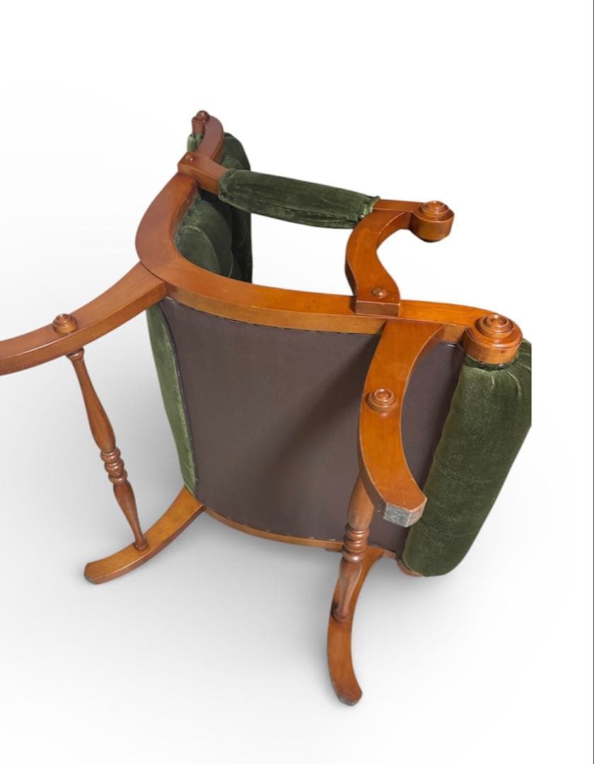 横浜ダニエル アームチェア ヴィンテージ グリーン 木製 1人掛け