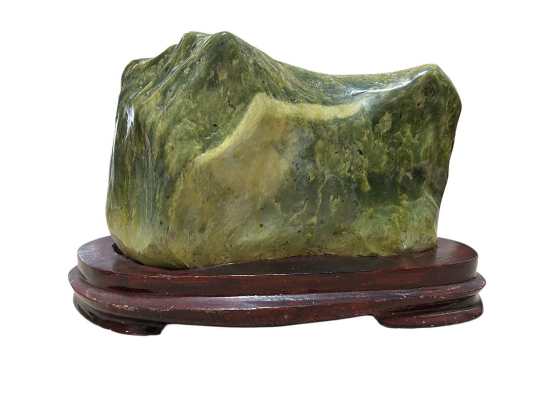 翡翠 天然ネフライト 鑑別保証書付 置き物 天然石 鑑賞石 置物 飾石