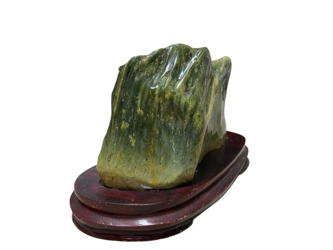 翡翠 天然ネフライト 鑑別保証書付 置き物 天然石 鑑賞石 置物 飾石