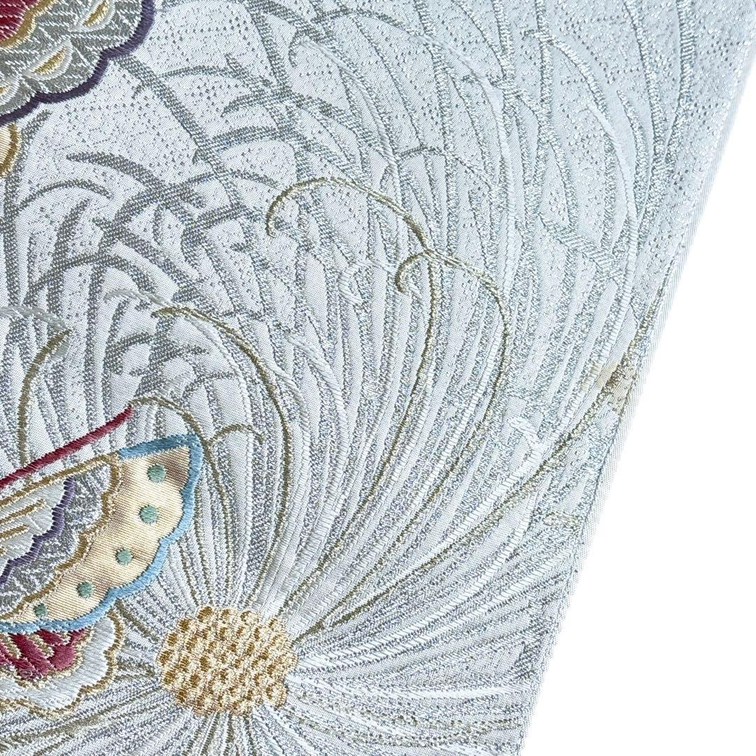 AA19袋帯 六通柄 金銀糸　唐織　蝶紋　正絹 着物