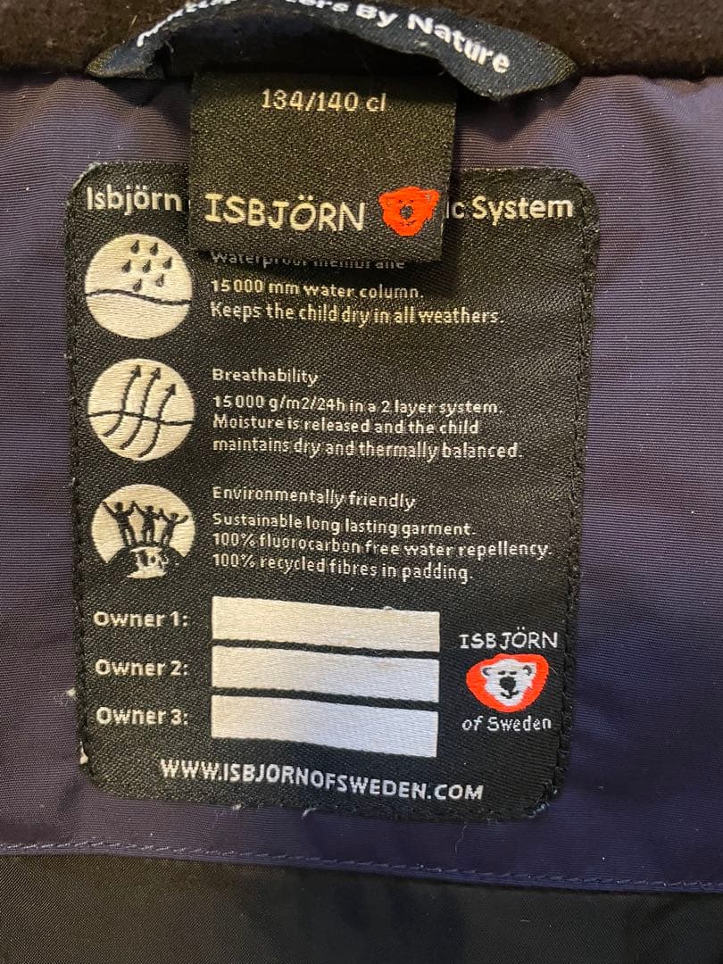 イズビョン　ISBJORN スキーウェア　134/140