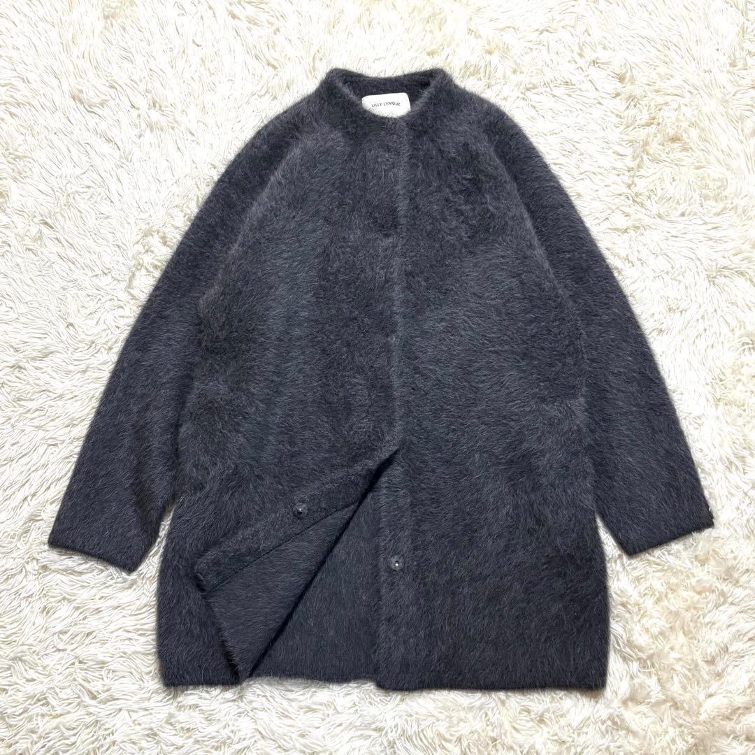 【新品同様】 リリーリン フォックス カシミヤ ニット コート 現行品 25AW