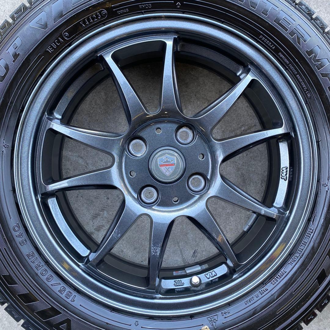 バリ溝ダンロップスタッドレスセット185/60R15 フィット