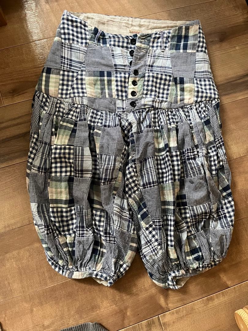 kapital キャピタル　チェック柄バルーンパンツ　ブルー