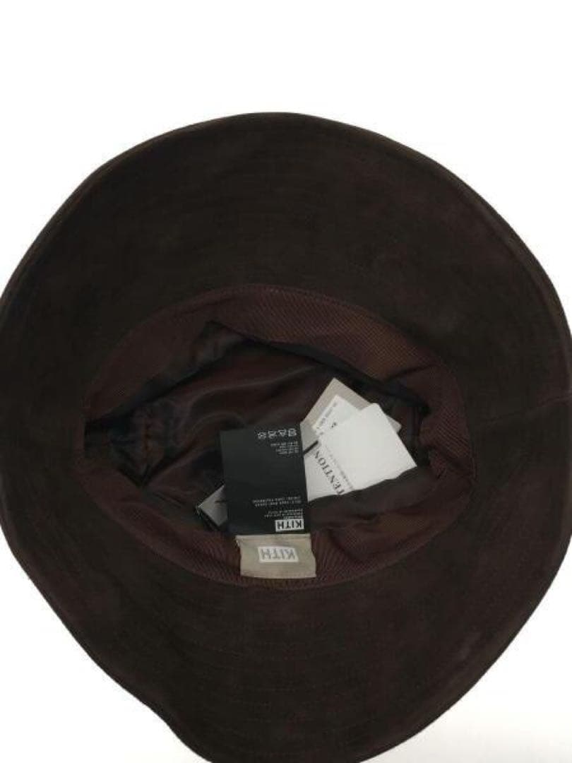 新品定価25,850円【KITH】本革ゴートスウェード レザーバケットハット茶
