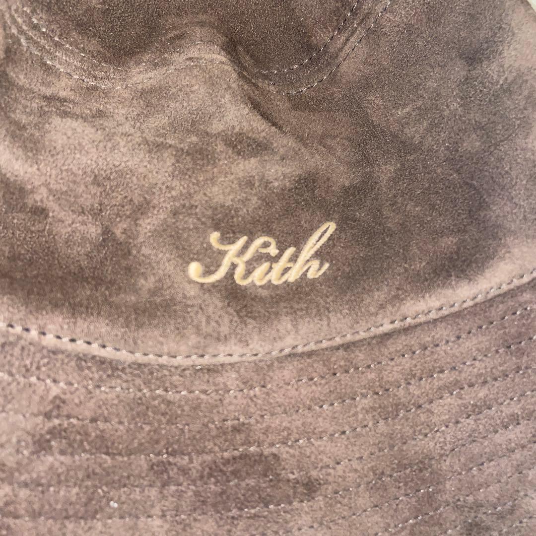 新品定価25,850円【KITH】本革ゴートスウェード レザーバケットハット茶