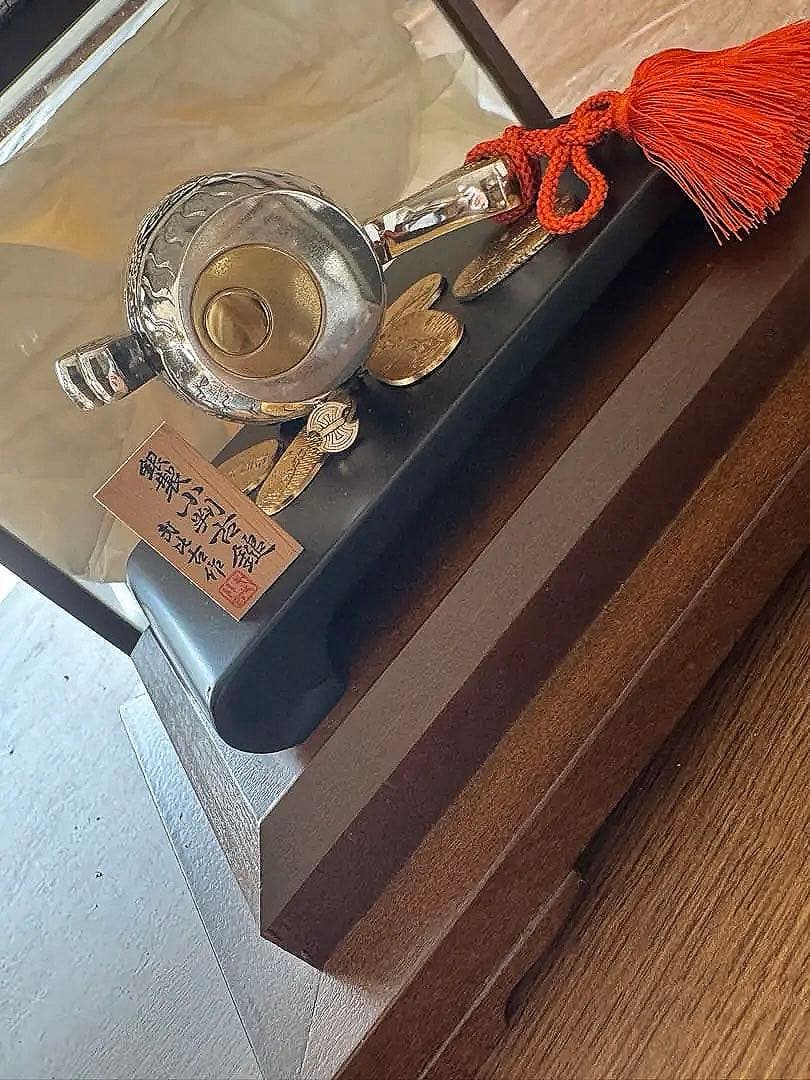 武比古作 銀製置物 銀製小判古槌 縁起物 福運招来 商売繁盛