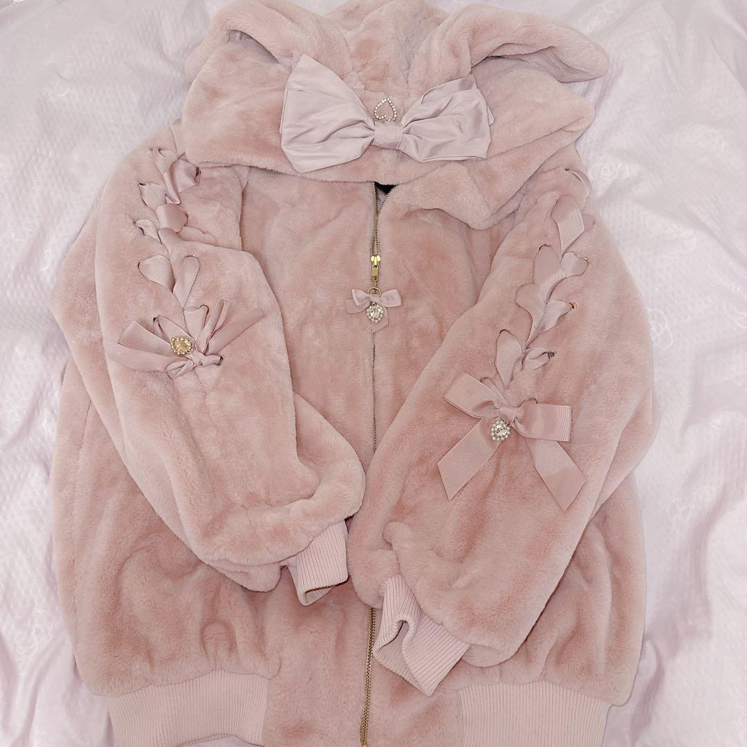 LIZLISA うさみみファーブルゾン ピンク