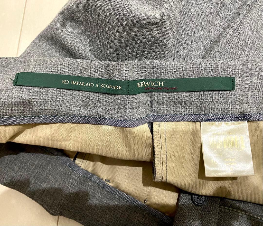 美品ベルウィッチ　スコッチ　46 グレー系 春夏　毛100% ダブル仕上げ