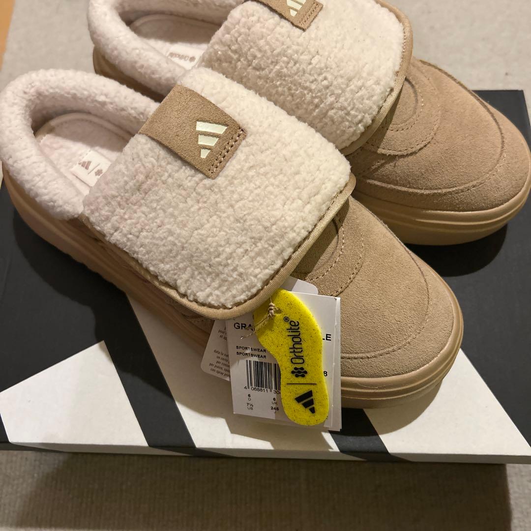 靴 Adidas GrandCourtMuleBlackBeigeWarm Sand