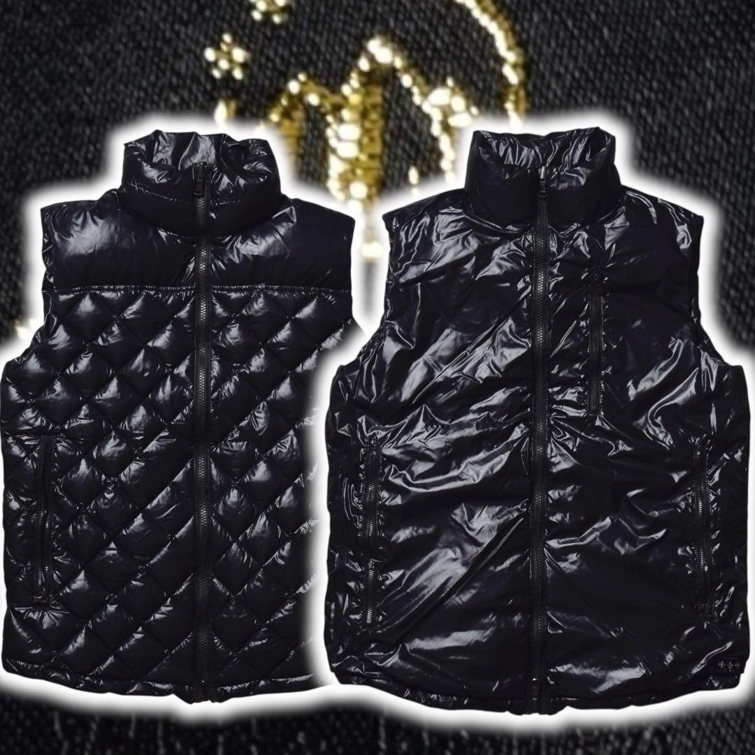 y2k TATRAS ダウンベスト 光沢 リバーシブル ダイヤキルト 平成ギャル