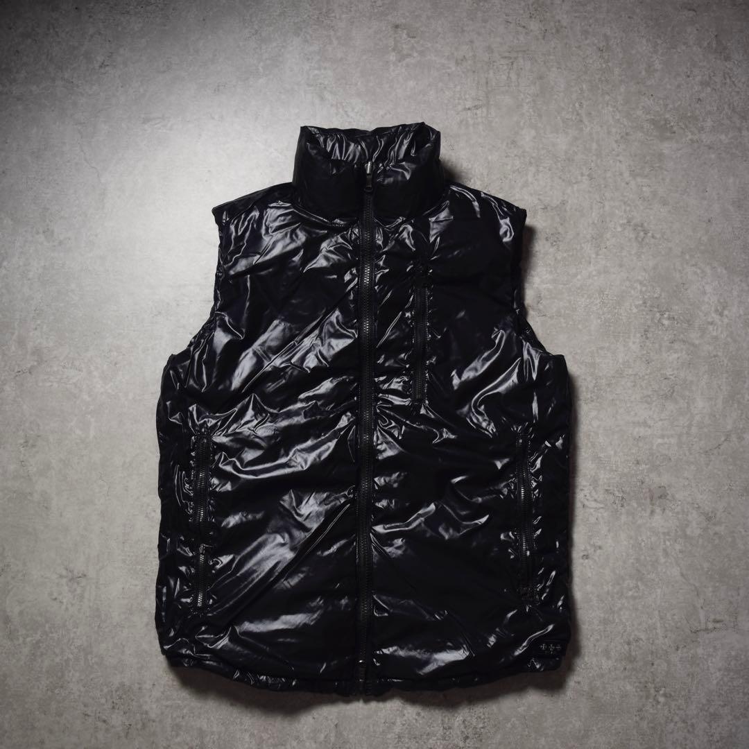 y2k TATRAS ダウンベスト 光沢 リバーシブル ダイヤキルト 平成ギャル