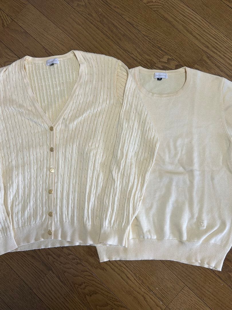 Burberrys ケーブルニット　アンサンブルセット　金ボタン　ホースロゴ