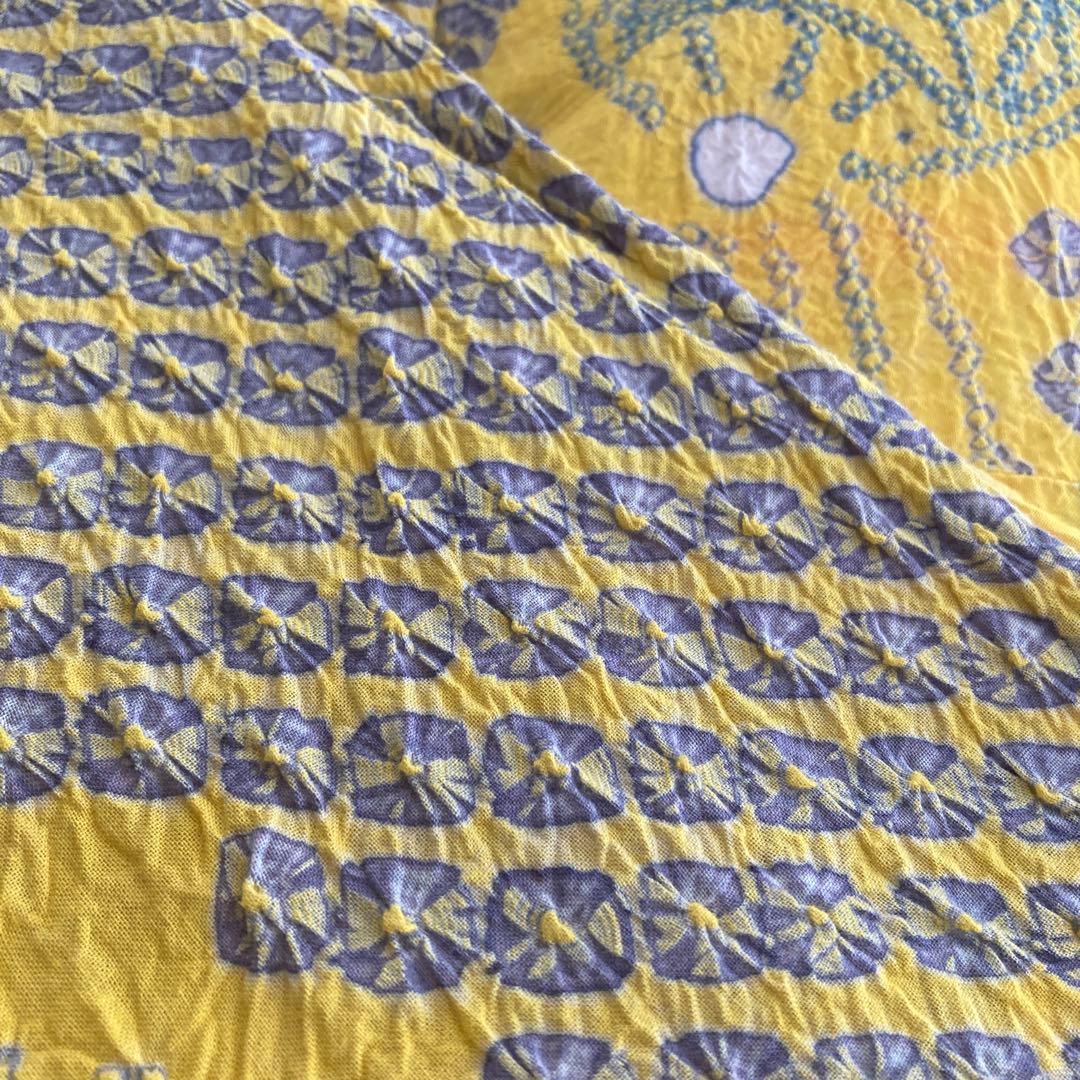 ヒタル 有松絞り浴衣・有松鳴海絞り　158cm マスタードカラーN222