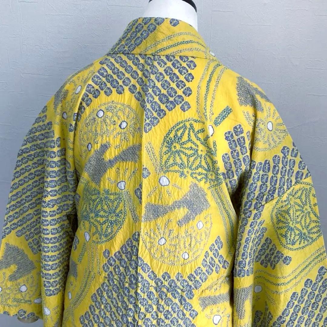 ヒタル 有松絞り浴衣・有松鳴海絞り　158cm マスタードカラーN222