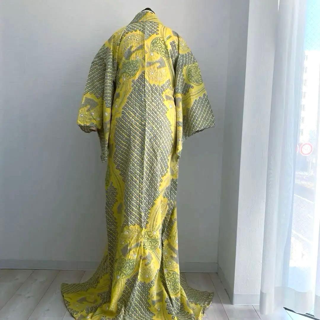 ヒタル 有松絞り浴衣・有松鳴海絞り　158cm マスタードカラーN222