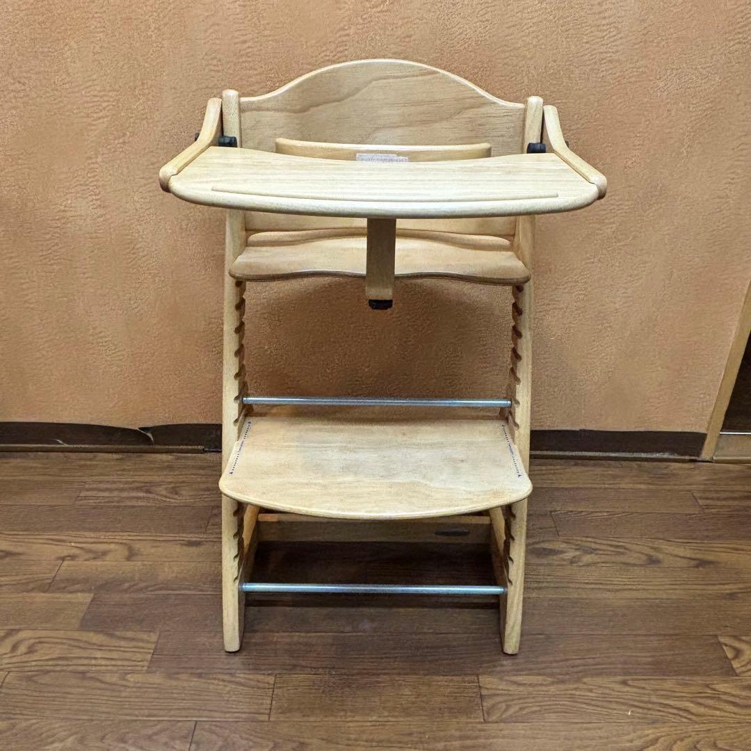 ☆超美品☆【大和屋】すくすくチェアプラス テーブル付き ナチュラル