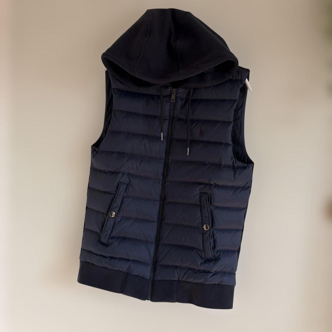 新品未使用　ポロ　ラルフローレン　フード付きダウンベスト　XS ネイビー