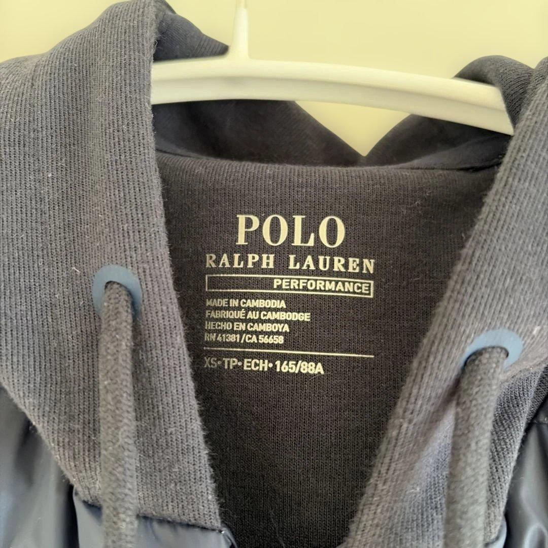 新品未使用　ポロ　ラルフローレン　フード付きダウンベスト　XS ネイビー