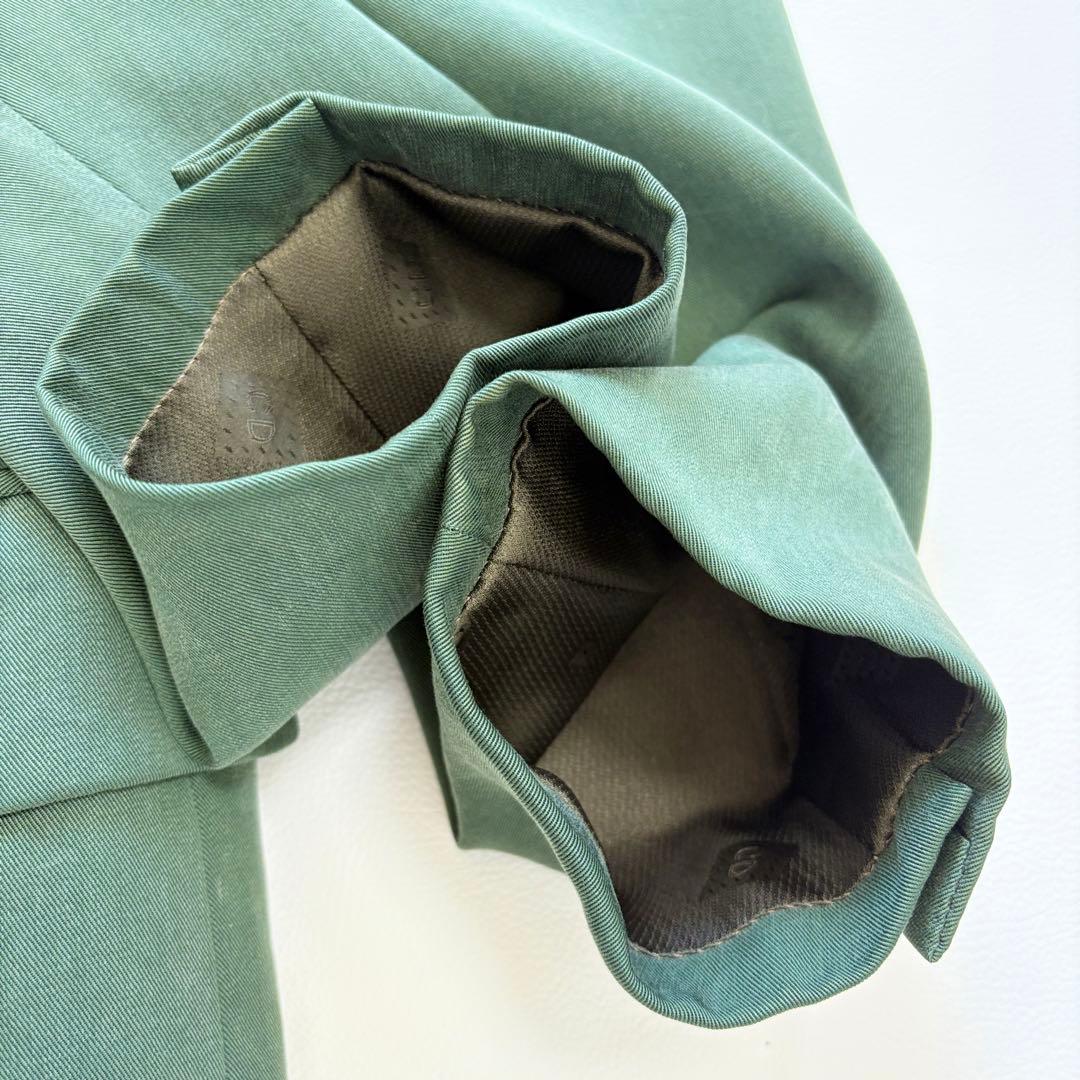 【希少】ChristianDior テーラードジャケット グリーン　総柄　微光沢