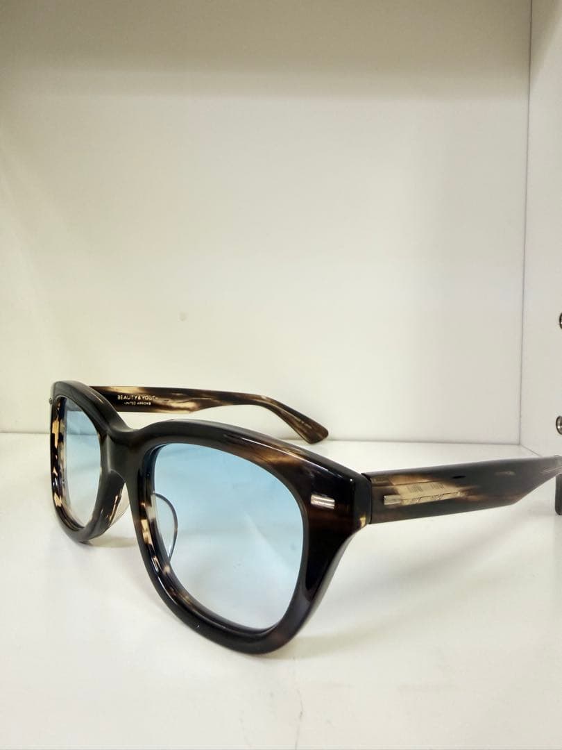 ビューティー&ユース 金子眼鏡 別注 サングラス ブラウン 青レンズ　度なし