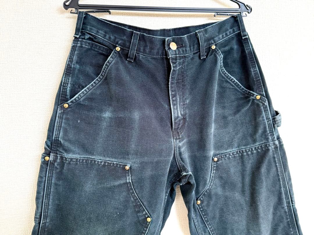 超スペシャル 30X32 W30 カーハート ダブルニー パンツ ブラック 黒