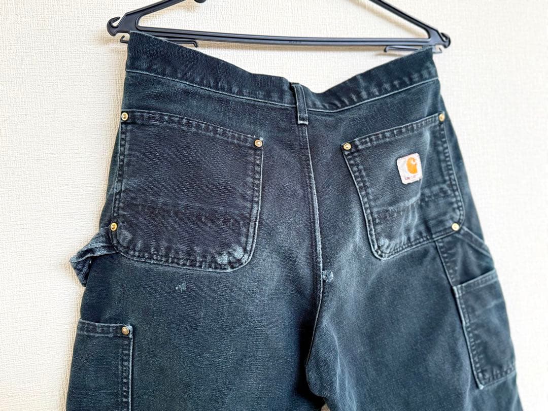 超スペシャル 30X32 W30 カーハート ダブルニー パンツ ブラック 黒