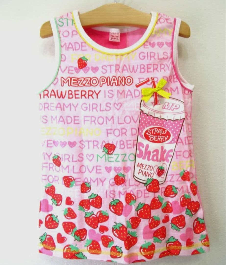 美品★メゾピアノ★　レア　平成レトロ　タンクトップ いちごシェイク　М　150